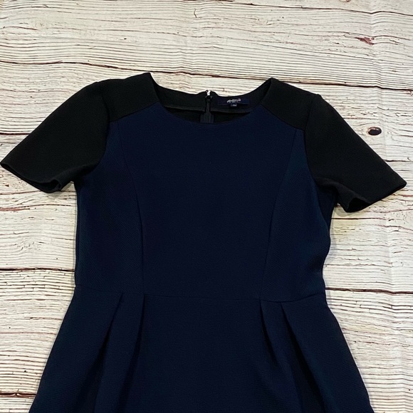 Madewell Gallerist Ponte Dress Colorblock Black Navy Sz 2 - Picture 13 of 13